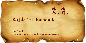 Kajári Norbert névjegykártya